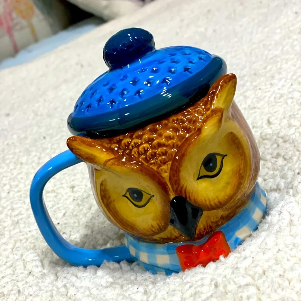 west elm dapper animal owl mug